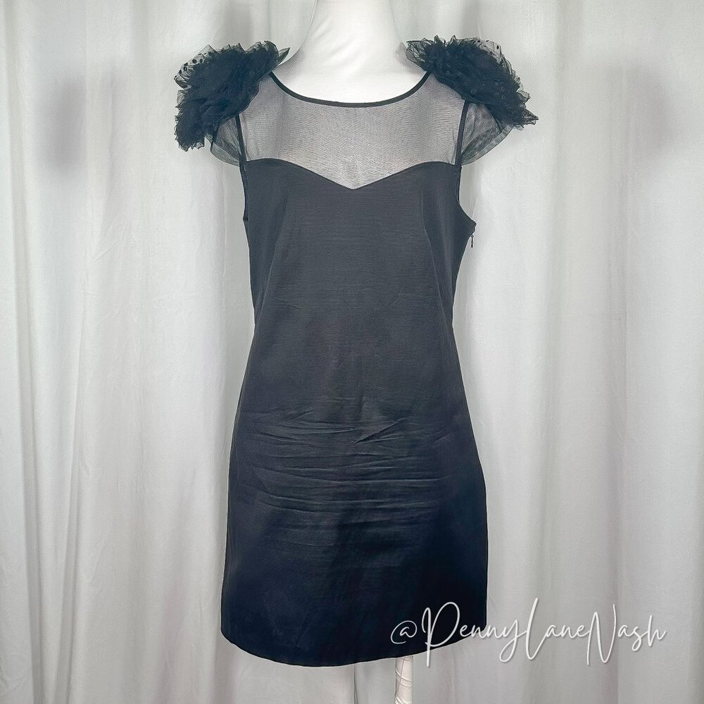 Pearl by Georgina Chapman Rosette Mini Dress Black - Picture 2 of 12